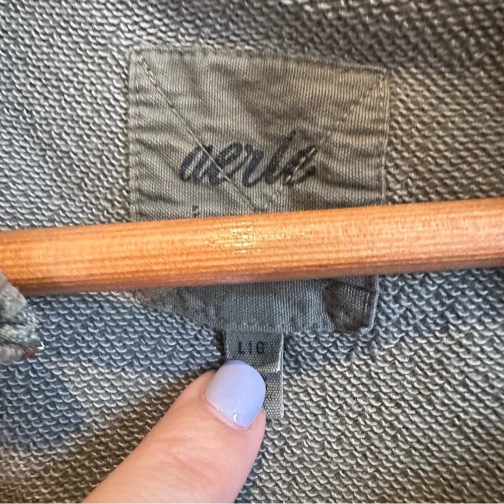 Aerie Olive Green Quarter-Zip Pullover Oversized - Picture 2 of 5